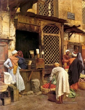 bazar Ludwig Deutsch Orientalismo Árabe Pinturas al óleo